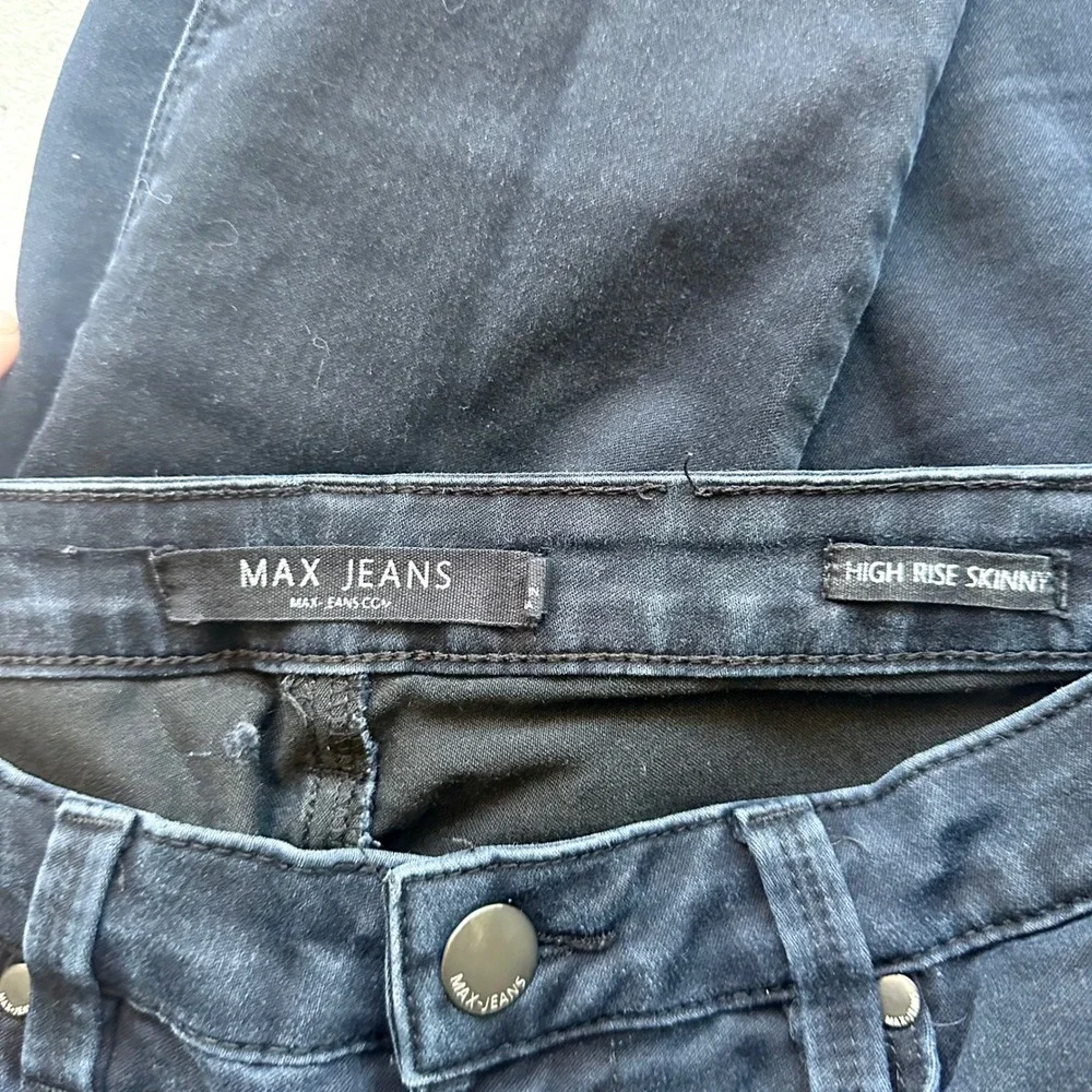 Max Jeans‎ High Rise Skinny Jeans Black Stretch Denim Womens Size 4